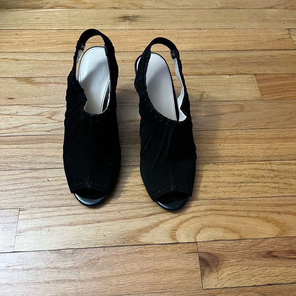 Calvin Klein Black Slingback Suede Heels